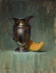 Silver and Cantaloupe by Elizabeth Robbins-Oil-18X14