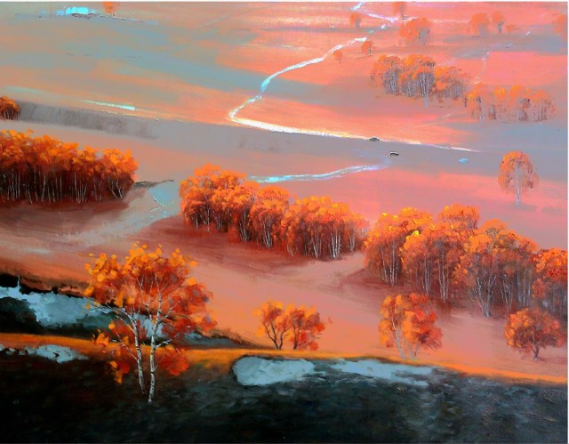 "Northern Autumn" by Charles Redwood, oil 60x80