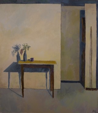 NOAPS Ulinski_Still life with pushbroom vase and purple mug_32x28_2015