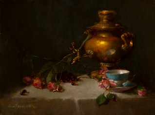 NOAPS Hardy Samovar and Reflective Cup , Oil, 16 x 20, private collection