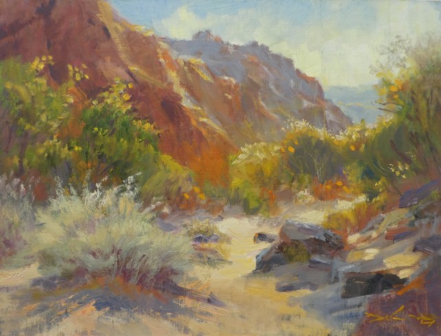 NOAPS Delanty_SNOW CANYON WASH, 12x16, oil on board, 12 17 RR