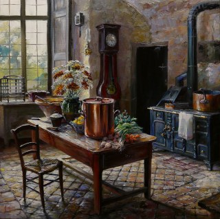 NOAPS Lindsay Goodwin- Gatherings from the Garden, Chateau Bridoire 16x16