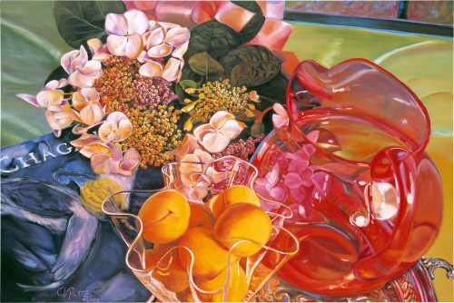 NOAPS Pitts Magenta Sunset, oil on canvas, 48x72 inches, collection of the artist